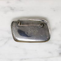 Modernist Sterling Silver & Niello Brooch by Villasana