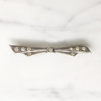 Crisp Little Paste-Spangled Bow Brooch