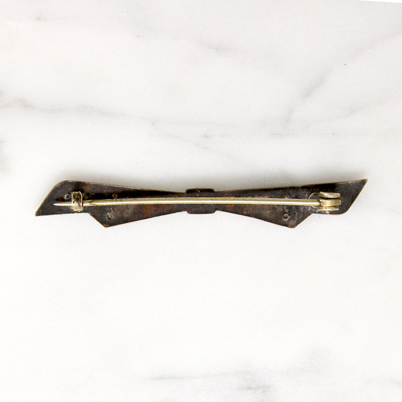 Crisp Little Paste-Spangled Bow Brooch