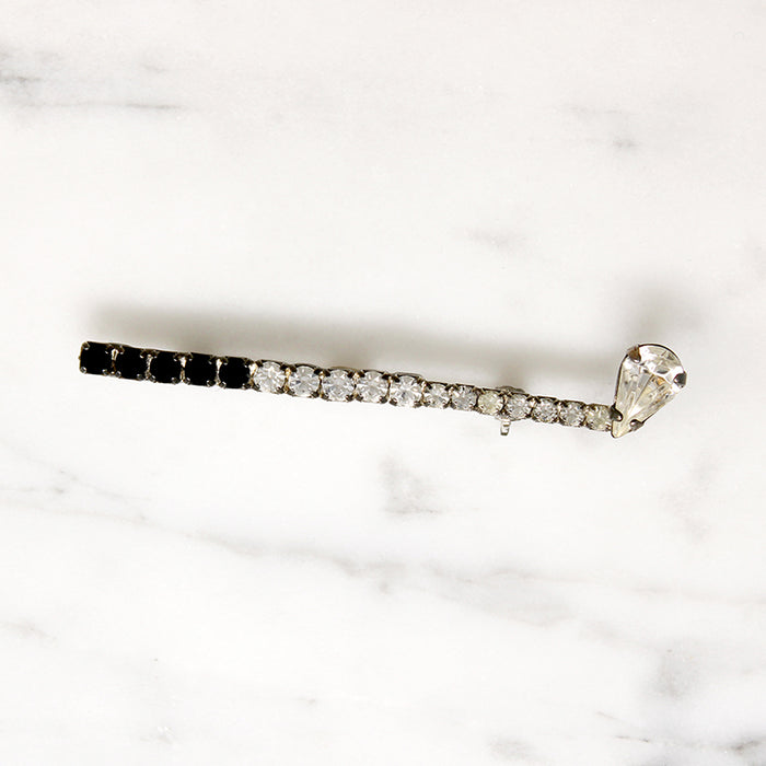 Sporty Black & White Rhinestone Golf Pin