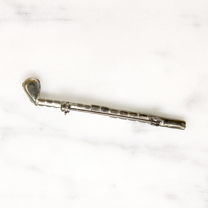 Sporty Black & White Rhinestone Golf Pin