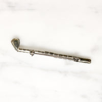 Sporty Black & White Rhinestone Golf Pin