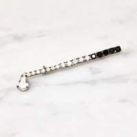 Sporty Black & White Rhinestone Golf Pin