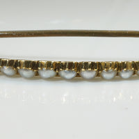 Delicate Sliver Gold & Pearl Crescent Moon Brooch