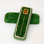 Edwardian Citrine & Engraved Gold Stick Pin