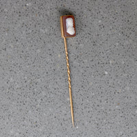 Victorian Hardstone Cameo Bust on Gold Stick Pin