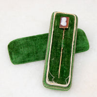 Victorian Hardstone Cameo Bust on Gold Stick Pin