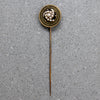Gorgeous Greek Key Pearl & Enameled Gold Stick Pin