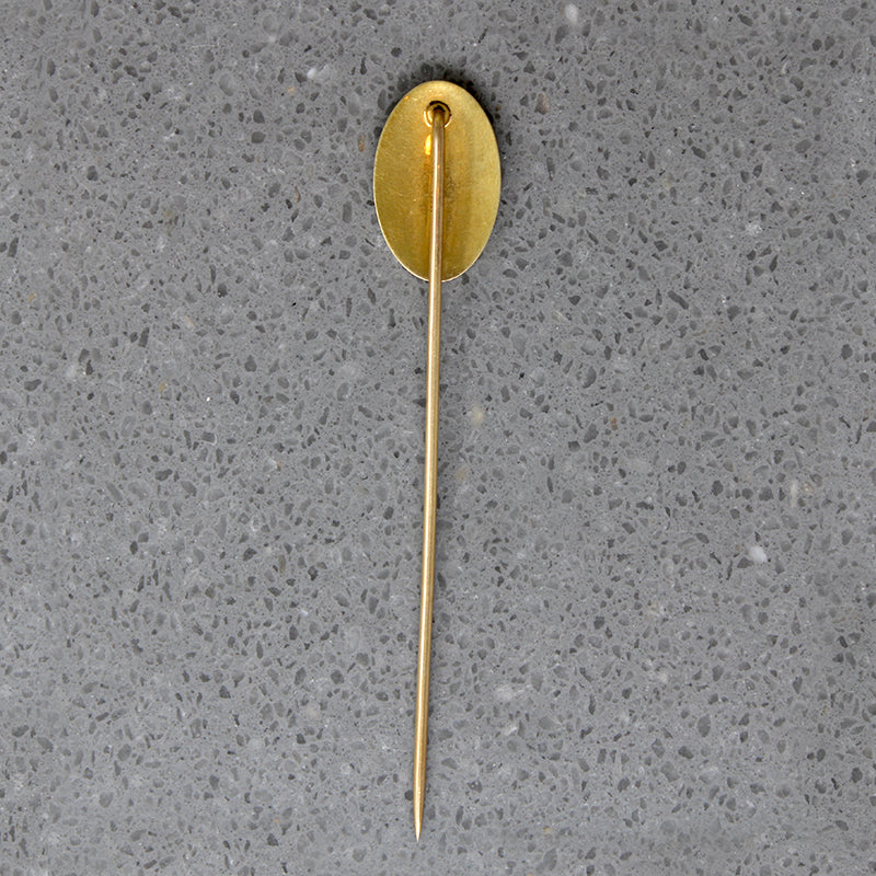 Guilloché Enamel & Gold Edwardian Stick Pin