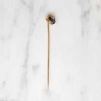 Adorable Wee Spider Stick Pin with Garnet & Sapphire