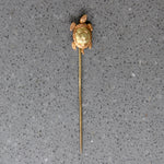 Charming Two-Tone Three-D Turtle Stick Pin