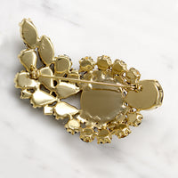 Bold Flourish Black & Gold Costume Brooch