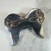 Moody Blue Banded Agate Bow Pebble Brooch