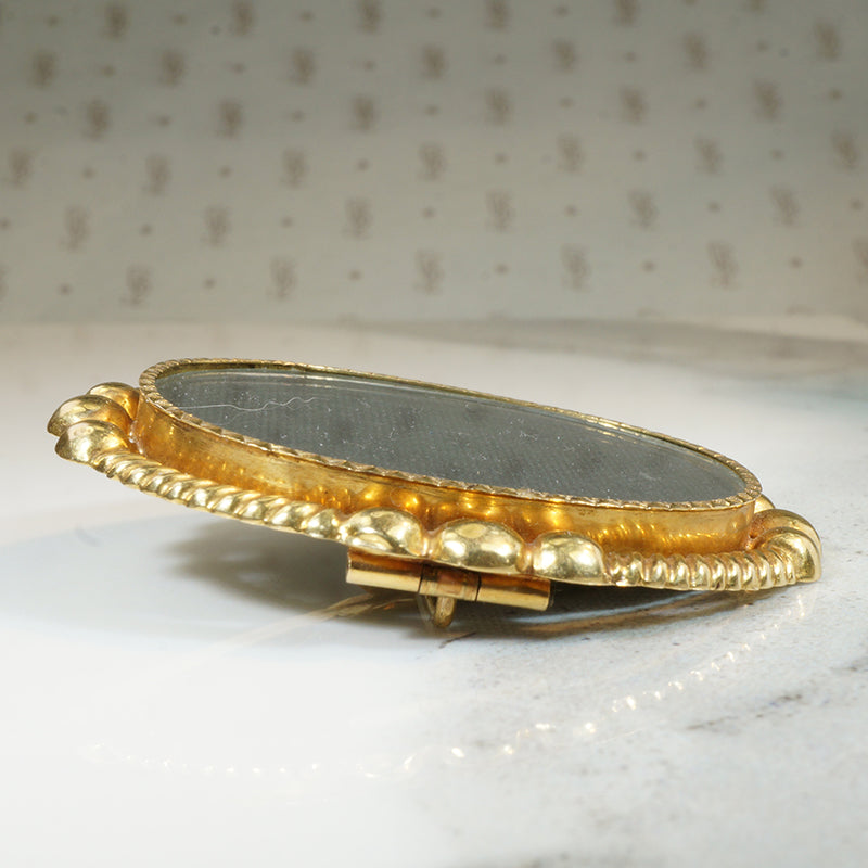 Stunning French 18k Gold Locket Brooch