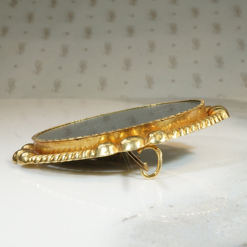Stunning French 18k Gold Locket Brooch