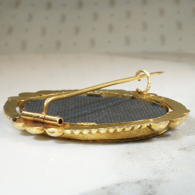 Stunning French 18k Gold Locket Brooch