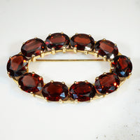 Superb Almandine Garnet Oval Brooch by Gillot