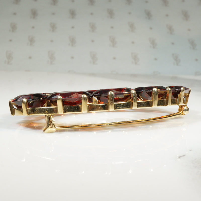 Superb Almandine Garnet Oval Brooch by Gillot