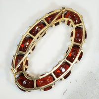 Superb Almandine Garnet Oval Brooch by Gillot