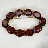 Superb Almandine Garnet Oval Brooch by Gillot