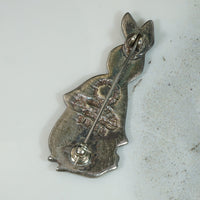Blue Bunny Enameled Brooch from Margot de Taxco