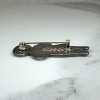 Handsome Sterling & Enamel Figural Brooch by Margot de Taxco