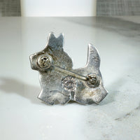 Sassy Scotty Sterling & Enamel Brooch 