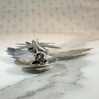 Mexican Silver & Amethyst Flower Brooch