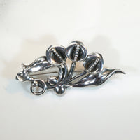 Calla Lily Nosegay Brooch in Sterling Silver