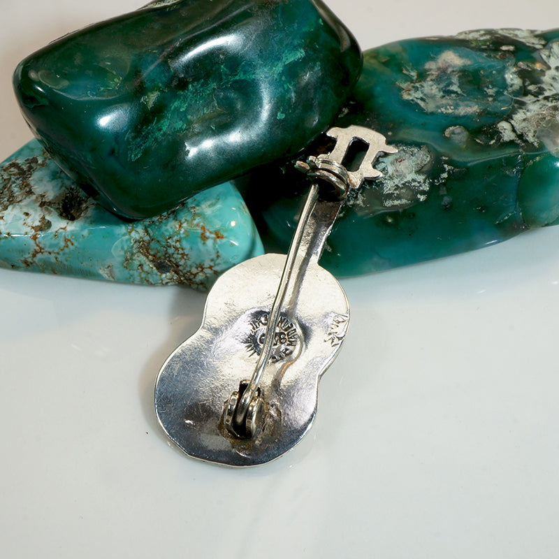 Gorgeous Guitar Brooch in Sterling & Abalone Inlay