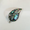 Mexican Sterling & Abalone Inlay Leaf Brooch 