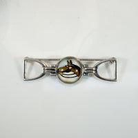 Reverse Painted Crystal Horse & Tack Brooch