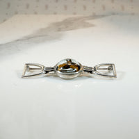 Reverse Painted Crystal Horse & Tack Brooch