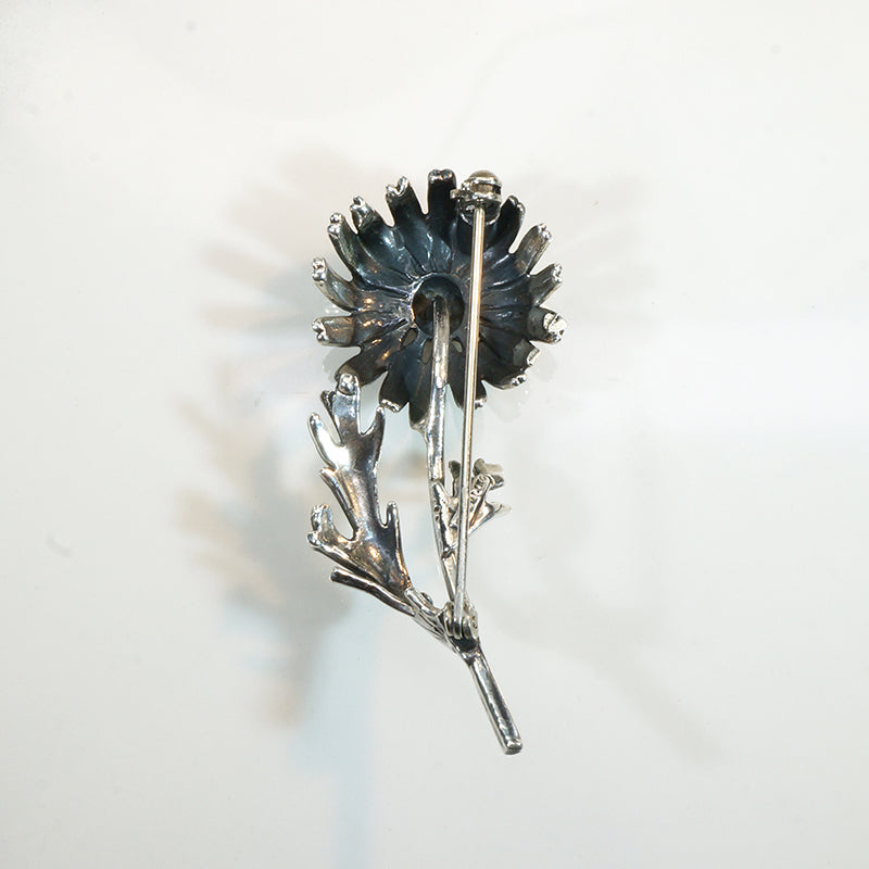Chrysanthemum Flower Sterling Silver Brooch