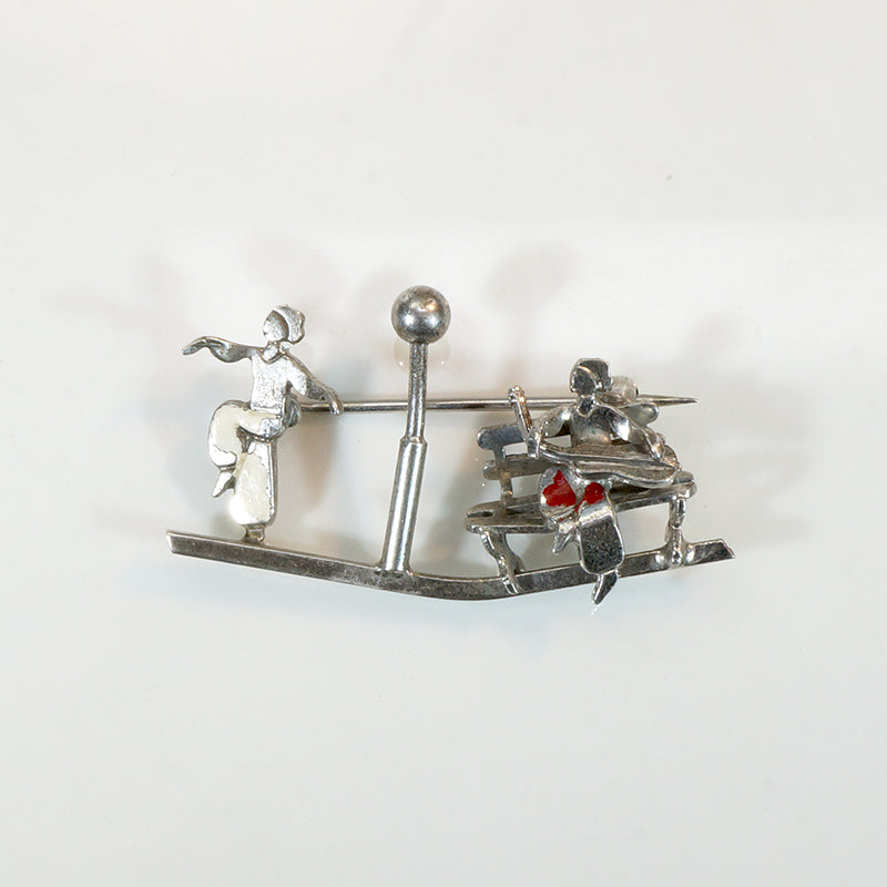 Whimsical Dancer & Musician Brooch