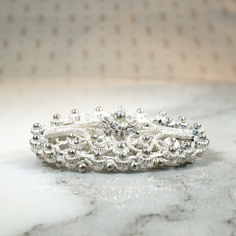 Elaborately Wrought Silver Cannetille Brooch