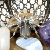 German Spider Brooch in Moonstone, Marcasite & Sterling