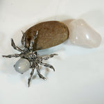 German Spider Brooch in Moonstone, Marcasite & Sterling