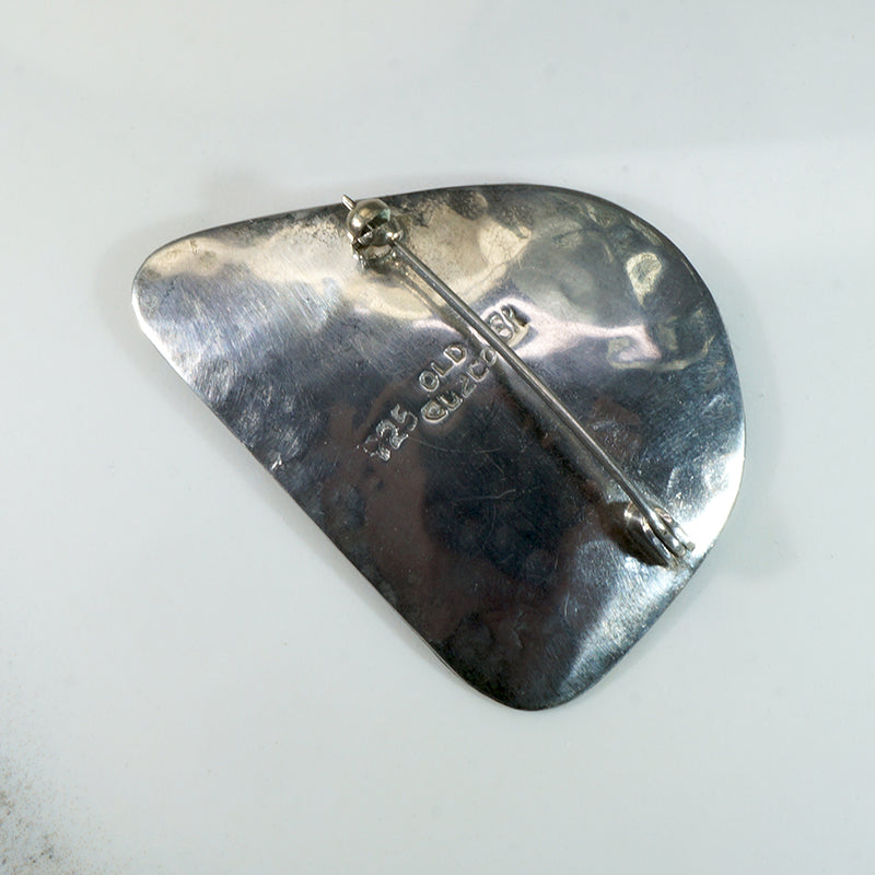 Frisky Cat Peruvian Brooch in Sterling & 18k