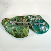 Rakish Sterling Sword Brooch with Chrysoprase Hilt