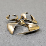 Abstract Form Modernist Silver Gilt Brooch