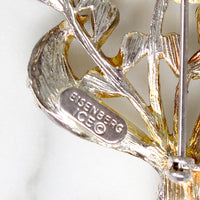 Blue & White Crystal Nosegay Eisenberg Ice Brooch