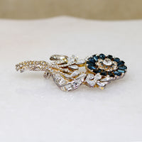 Blue & White Crystal Nosegay Eisenberg Ice Brooch