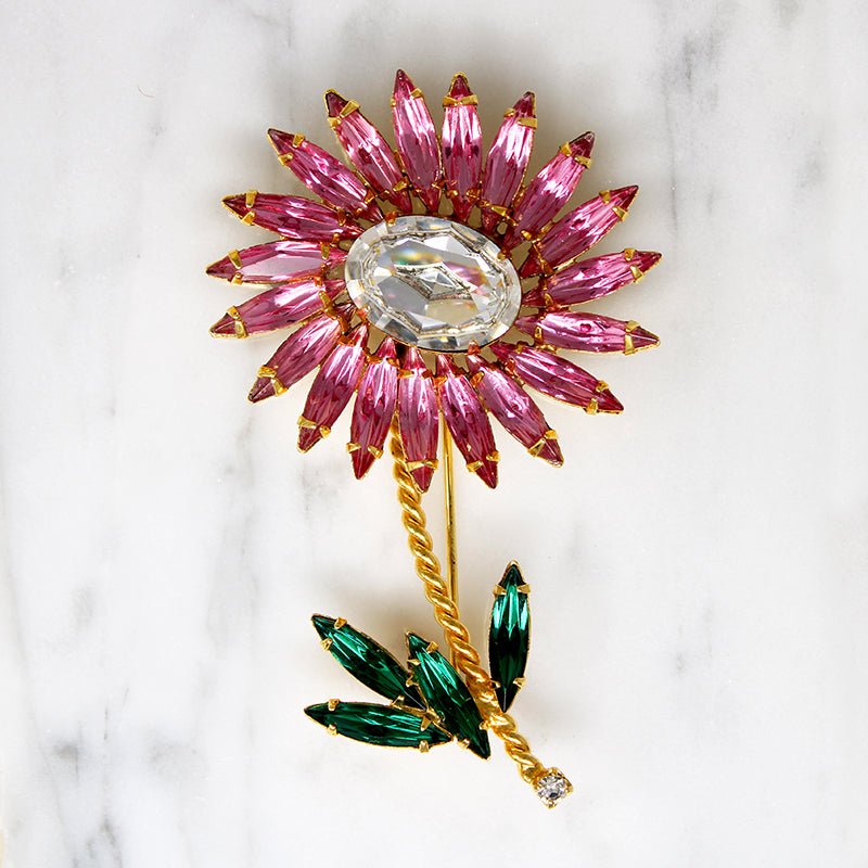 Vibrant Gerbera Daisy Eisenberg Ice Brooch