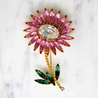 Vibrant Gerbera Daisy Eisenberg Ice Brooch