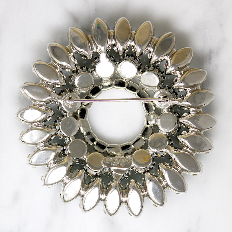 Bold Mid Century Eisenberg Ice Circle Brooch