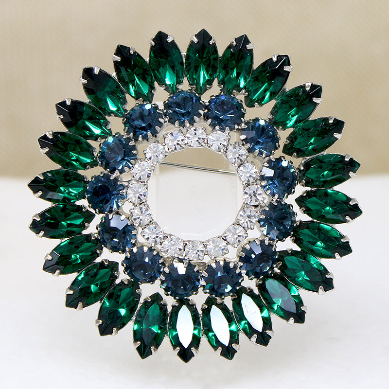 Bold Mid Century Eisenberg Ice Circle Brooch