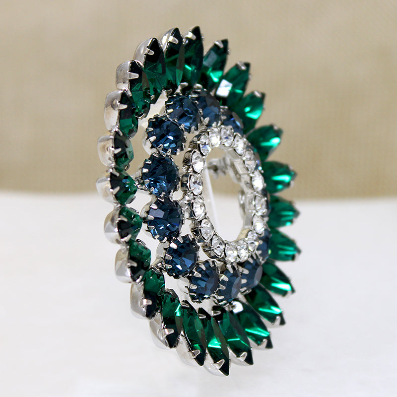 Bold Mid Century Eisenberg Ice Circle Brooch
