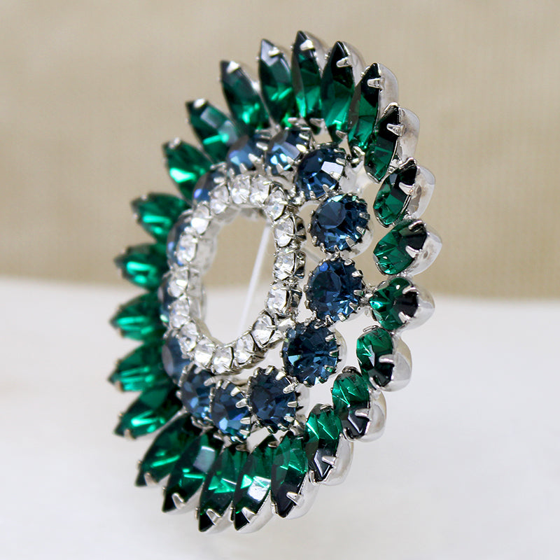 Bold Mid Century Eisenberg Ice Circle Brooch