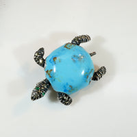 Deco Era Sterling & Enamel Turtle Figural Brooch 